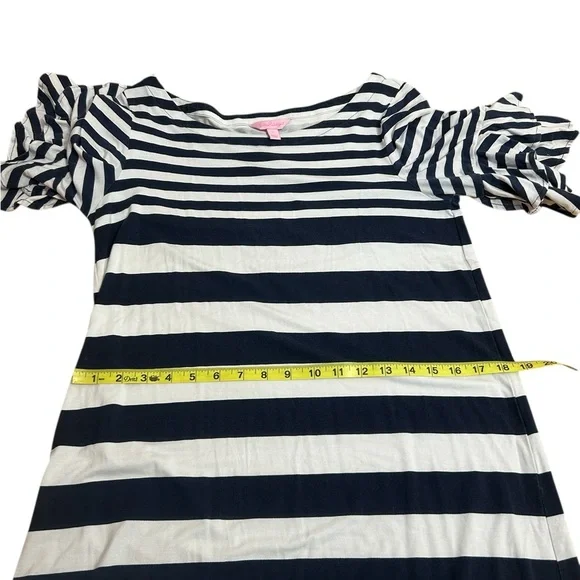 Lilly Pulitzer Lula Dress size Large, navy and white stripes - Picture 8 of 9